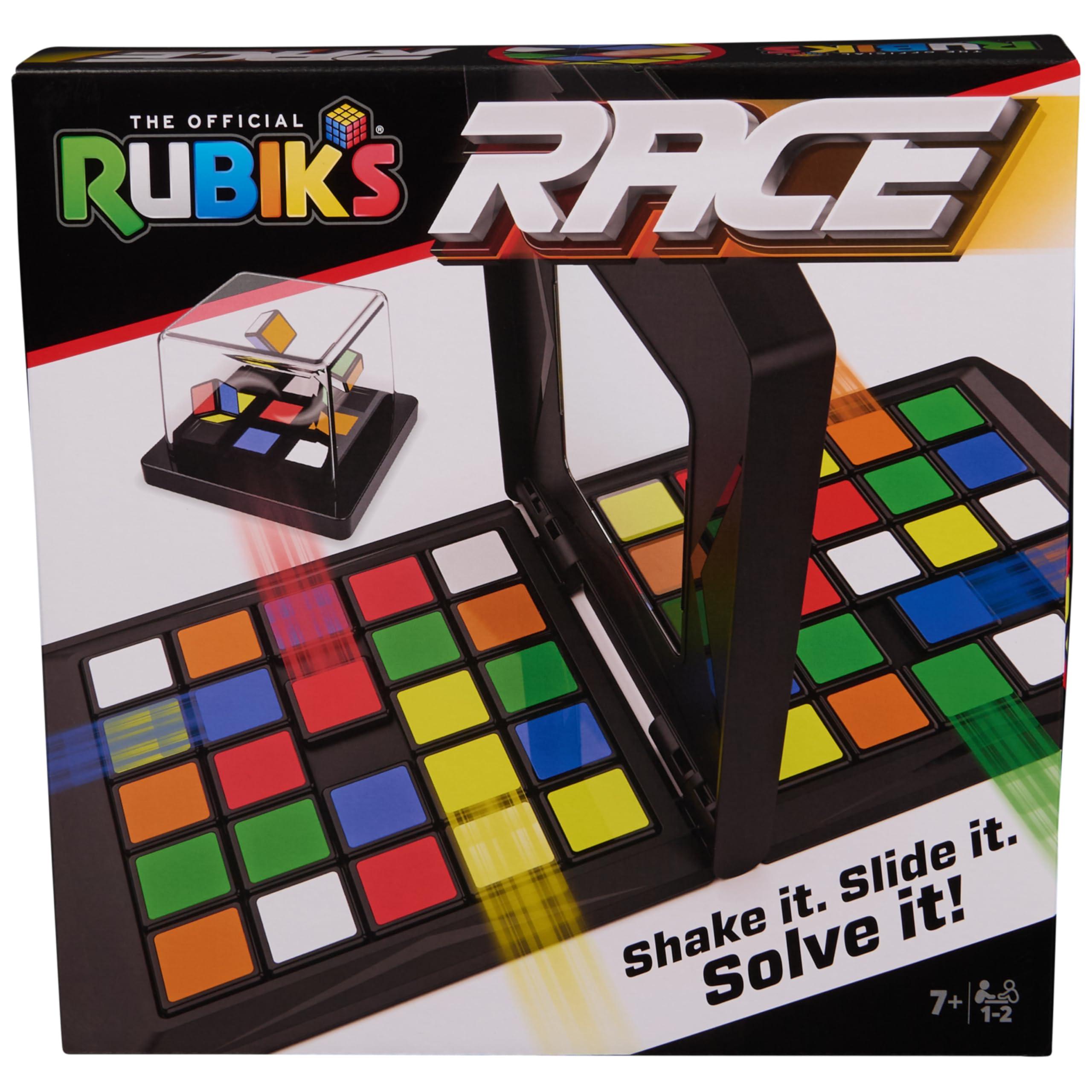 Rubik\'s Rubik\'s Race, Classic Fast-Paced Strategy Sequence Brain Teaser Travel Board Game Two-Player Speed Solving Face-Off, Packaging May Vary, for Adults & Kids Ages 7+