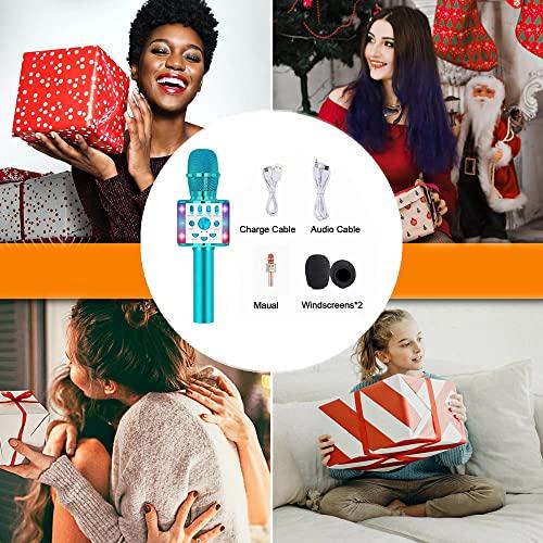 TRAELY Gifts for 5 10 Year Old Girls Kids Karaoke Microphone Christmas Party Presents Ideas Birthday Gifts for Girls Age 5 6 7 8 9 10 Blue