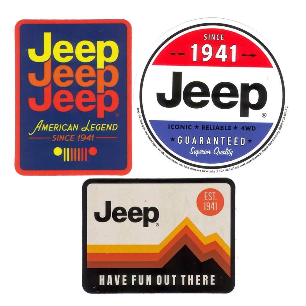 Jeep 3-Pack Jeep Logo Stickers - American Legend Since 1941, Have Fun Out There, Guaranteed Since 1941 - Licensed and Authentic…