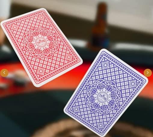 Triton Poker Tables Triton Premium Portable Poker Table Mat 10 Player + Triton Premium Poker Playing Cards for Texas Holdem Poker