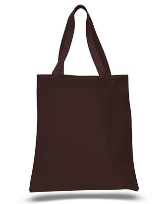 ToteBagsDepot Pack of 6- Canvas Promotional Tote Bag, Green Bag - Size 15"w X 16"h (Chocolate)