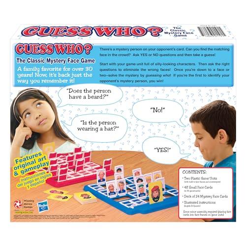 Winning Moves Games Guess Who? Board Game with Classic Characters by Winning Moves Games USA, Classic Children\'s Mystery Board Game of Deduction for 2 Players, Ages 6+ (1191)