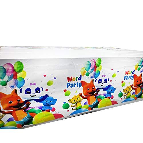 RESHARK Word Party Birthday Party Supplies Set, Word Party Theme Party Decoration includes Happy Birthday Banner, Tablecover, Napkins, Plates, Forks for Baby, Boys and Girls