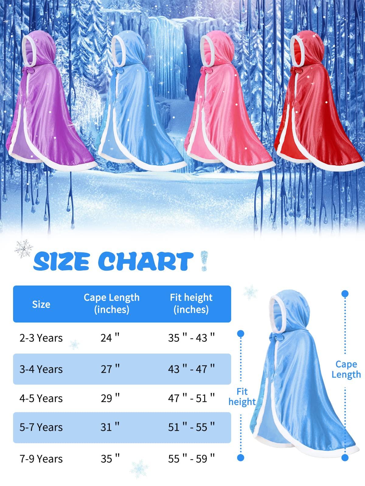 Century Star Century Star Girl Fur Princess Cape with Hood Girls Cloak for Little Girls Christmas Pink 2-3 Years
