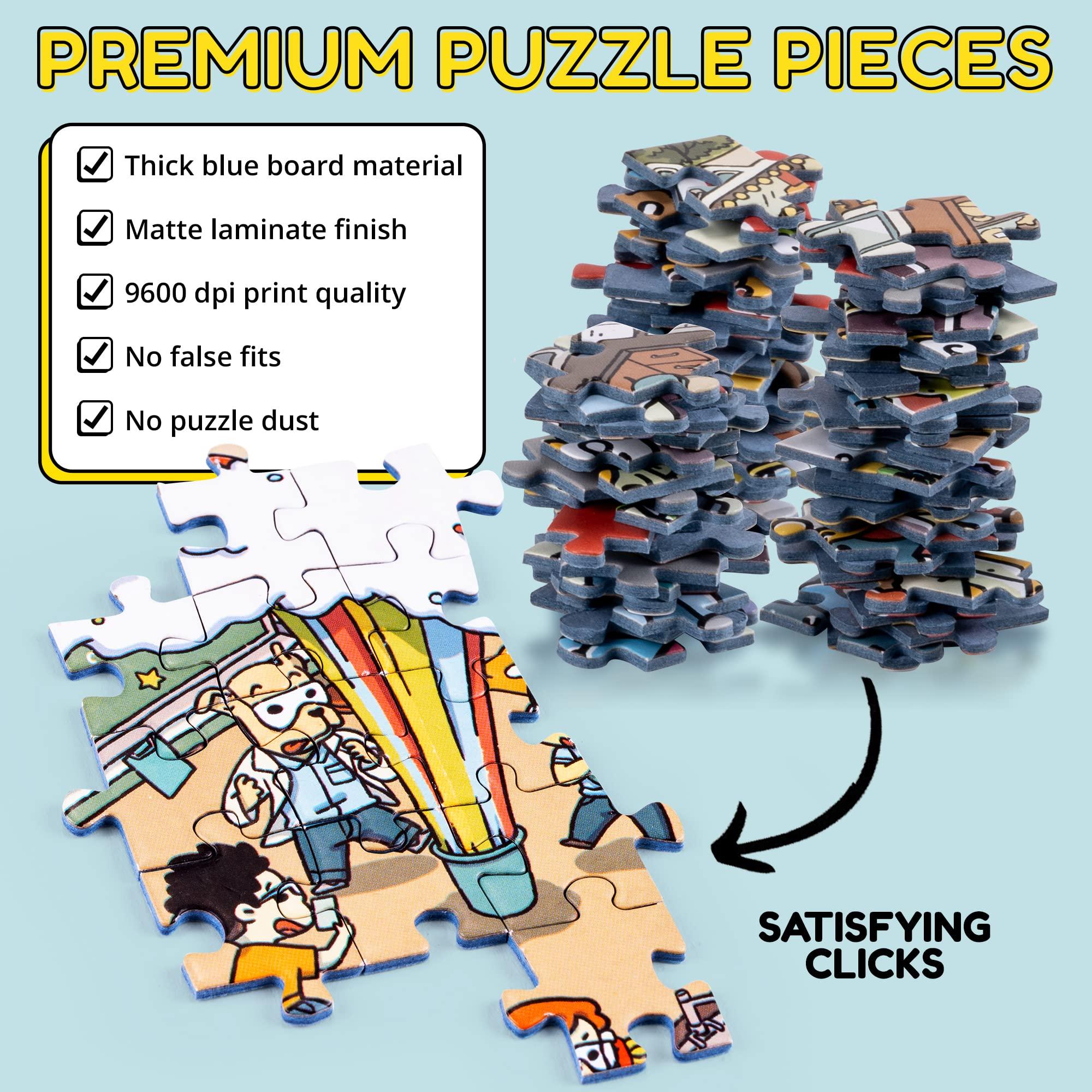 Odd Pieces Odd Pieces Mystery Jigsaw Puzzle-1,000 Pcs Mystery Puzzle with Storytelling Comics, Secret Ending-1000 Piece Puzzle for Adults & Kids 19.7\'\' x 27.6\'\' Frameable Magic Puzzle Art (Snack Attack)