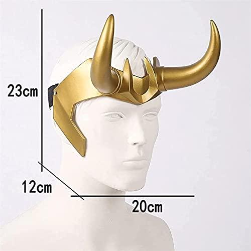 N\\\\ N Loki Crown Helmet Supervillain Gold Horns Cosplay TV Head Costumes Prop Horns Cosplay Halloween Party