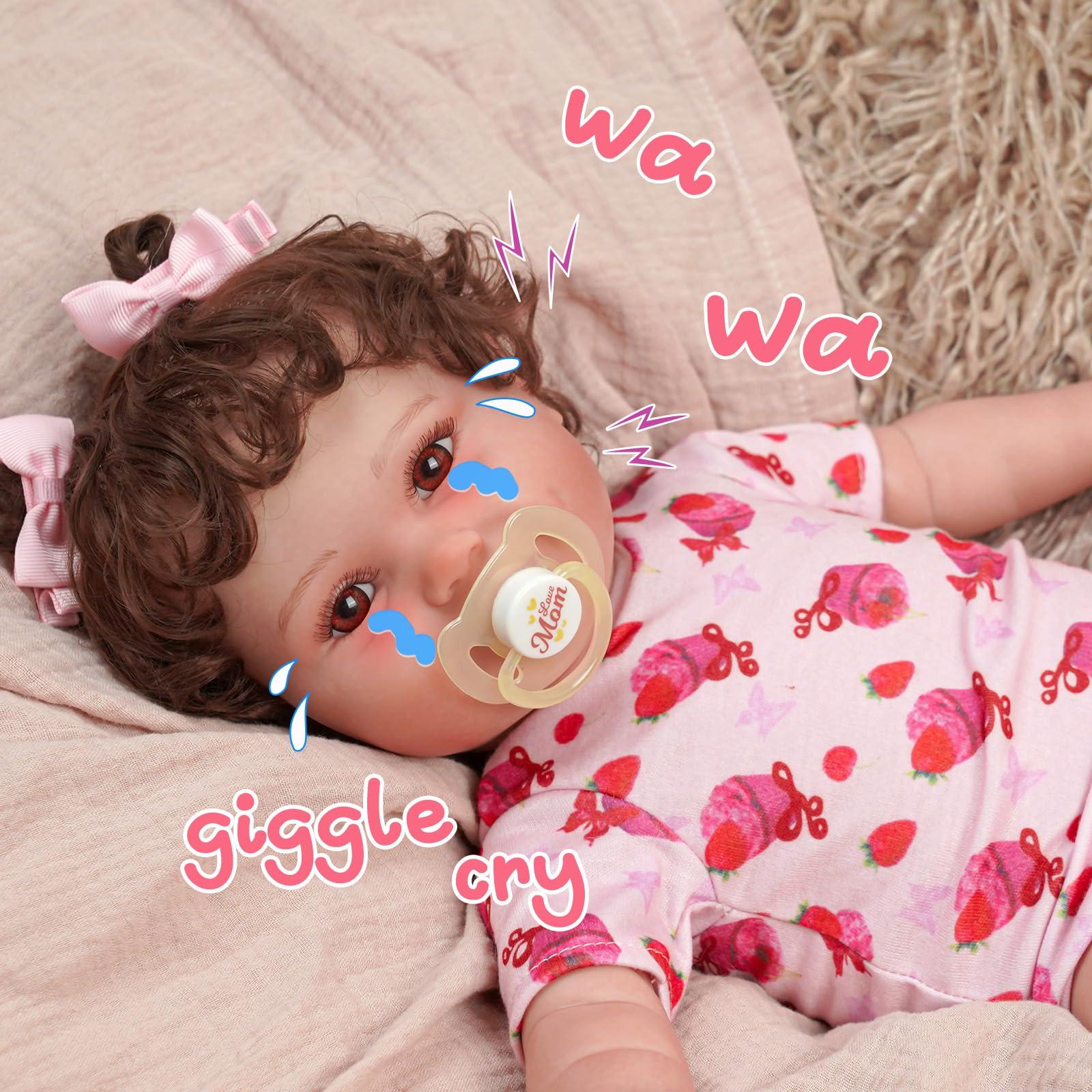 BABESIDE BABESIDE Lifelike Reborn Baby Doll with Heartbeat Maddy, 20 inch Handmade Reborn Baby Dolls Girl with Crying and Babbling Voice, Real Baby Dolls That Look Real for Girls Boys Kids Age 3+