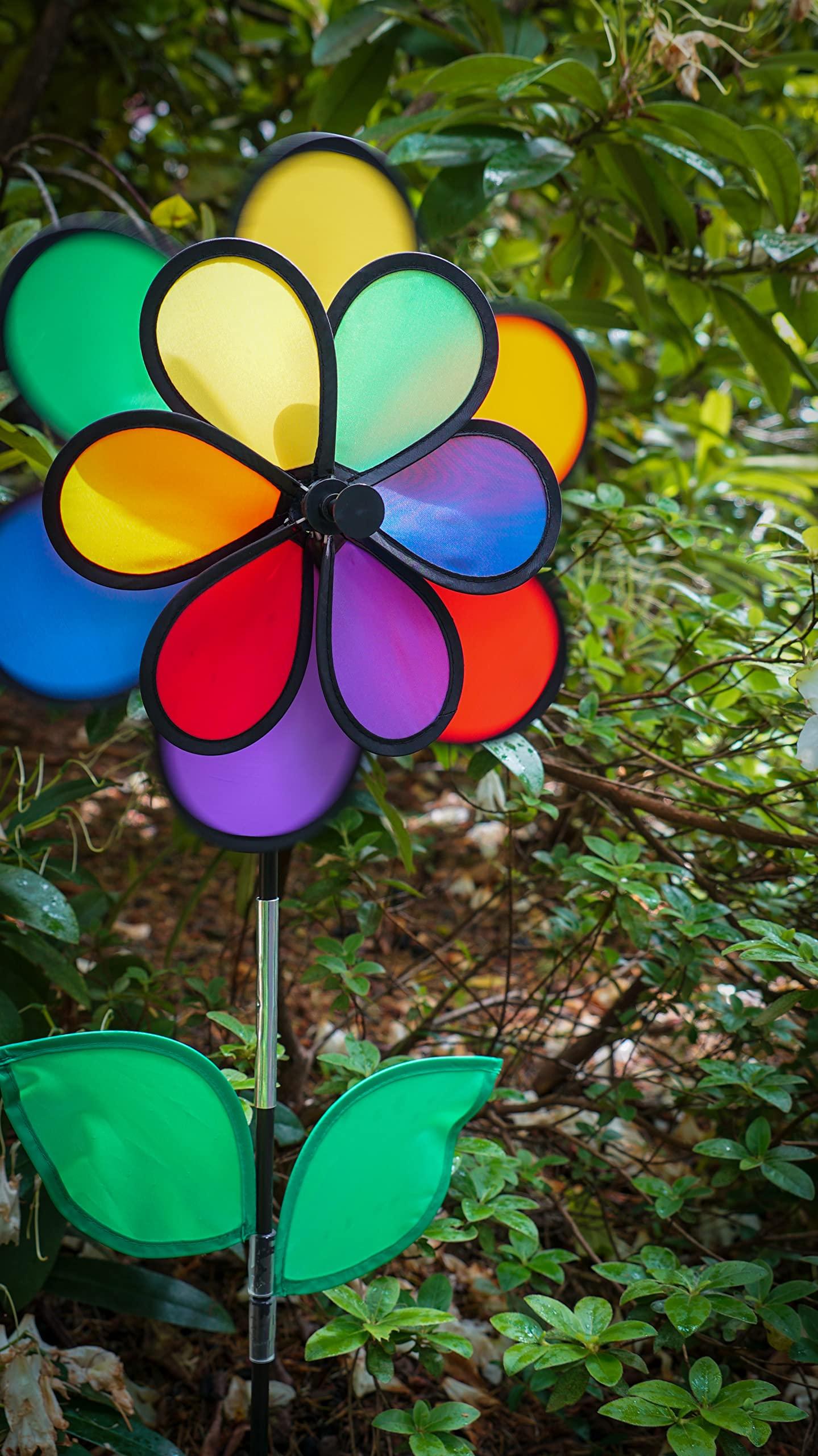 In the Breeze In the Breeze 14\" Rainbow Double Flower with Leaves