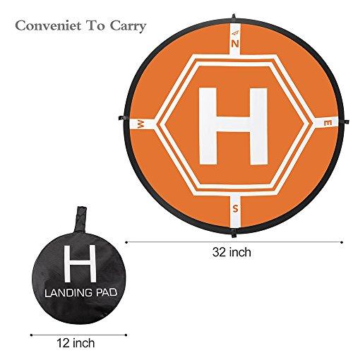 AURTEC AURTEC Universal Drone Landing Pad 32 inch (80cm) with Night Vision LED Lights, Fast-Fold Waterproof Helipad, Compatible with DJI Mini/Air/Mavic/Avata, and All Other Brands of Drones