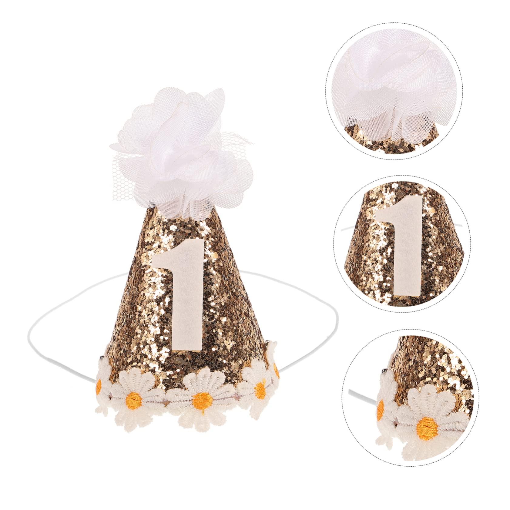 FAVOMOTO Birthday Cone Hat First Birthday Crown Birthday Party Glitter Birthday Party Hats Birthday Hat Princess Hat