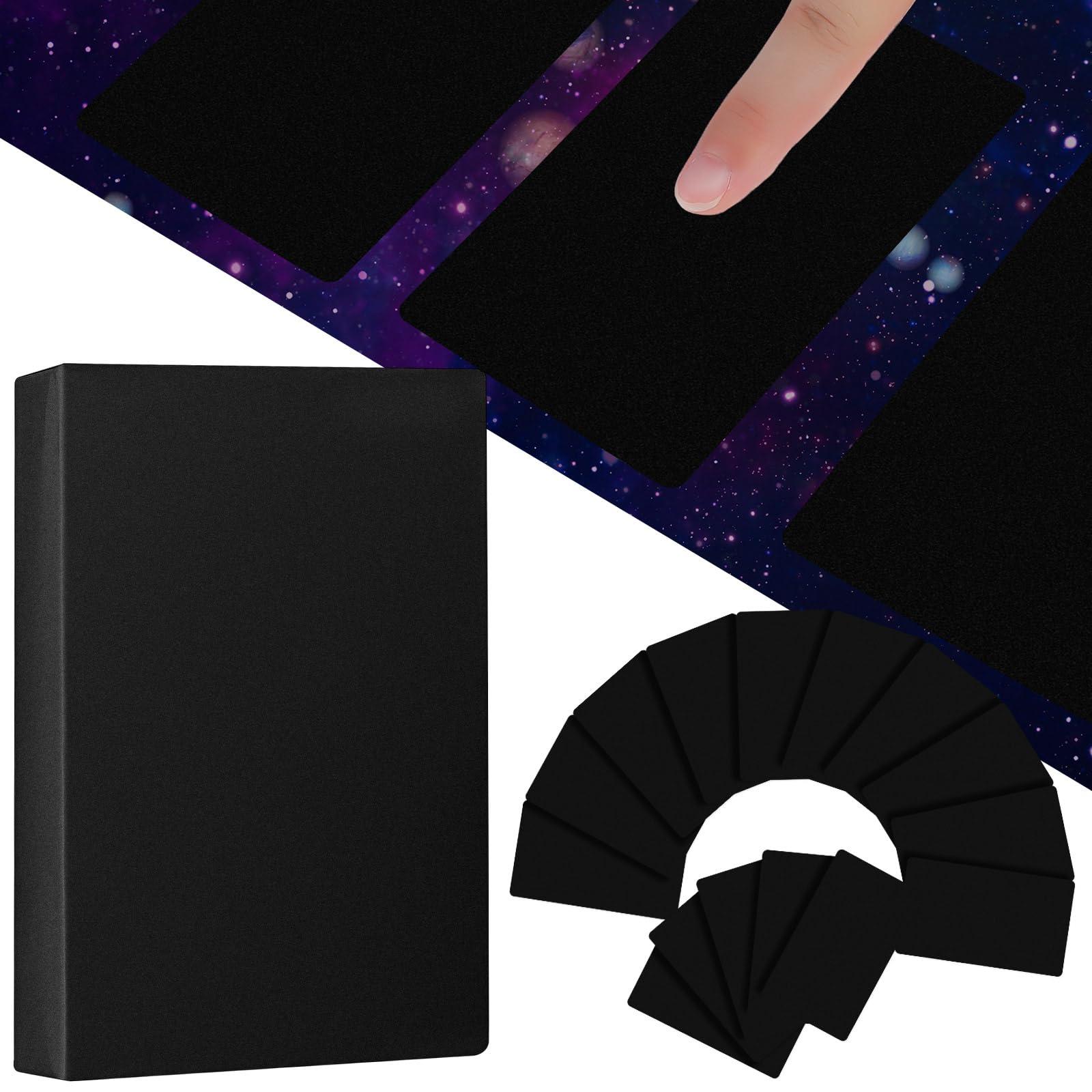 Tinlade 156 Pcs Blank Tarot Cards Deck with Case, Standard Tarot Size 2.76 x 4.72 Inch, Make Your Own Tarot Cards Oracle Blank Deck of Cards for Adults Kids DIY Playing Divination, Easy to Write (Black)