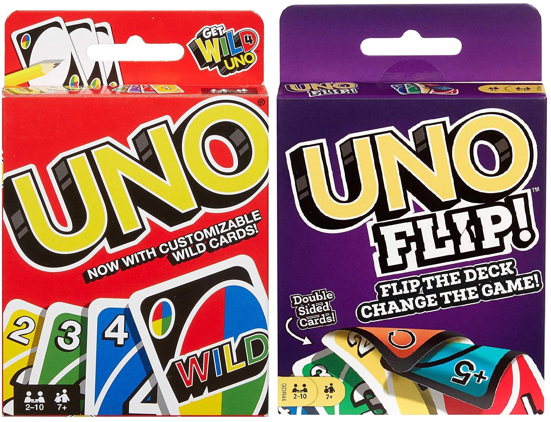 Mattel Mattel Uno Original and Uno Flip Card Games, Combo Pack of 2