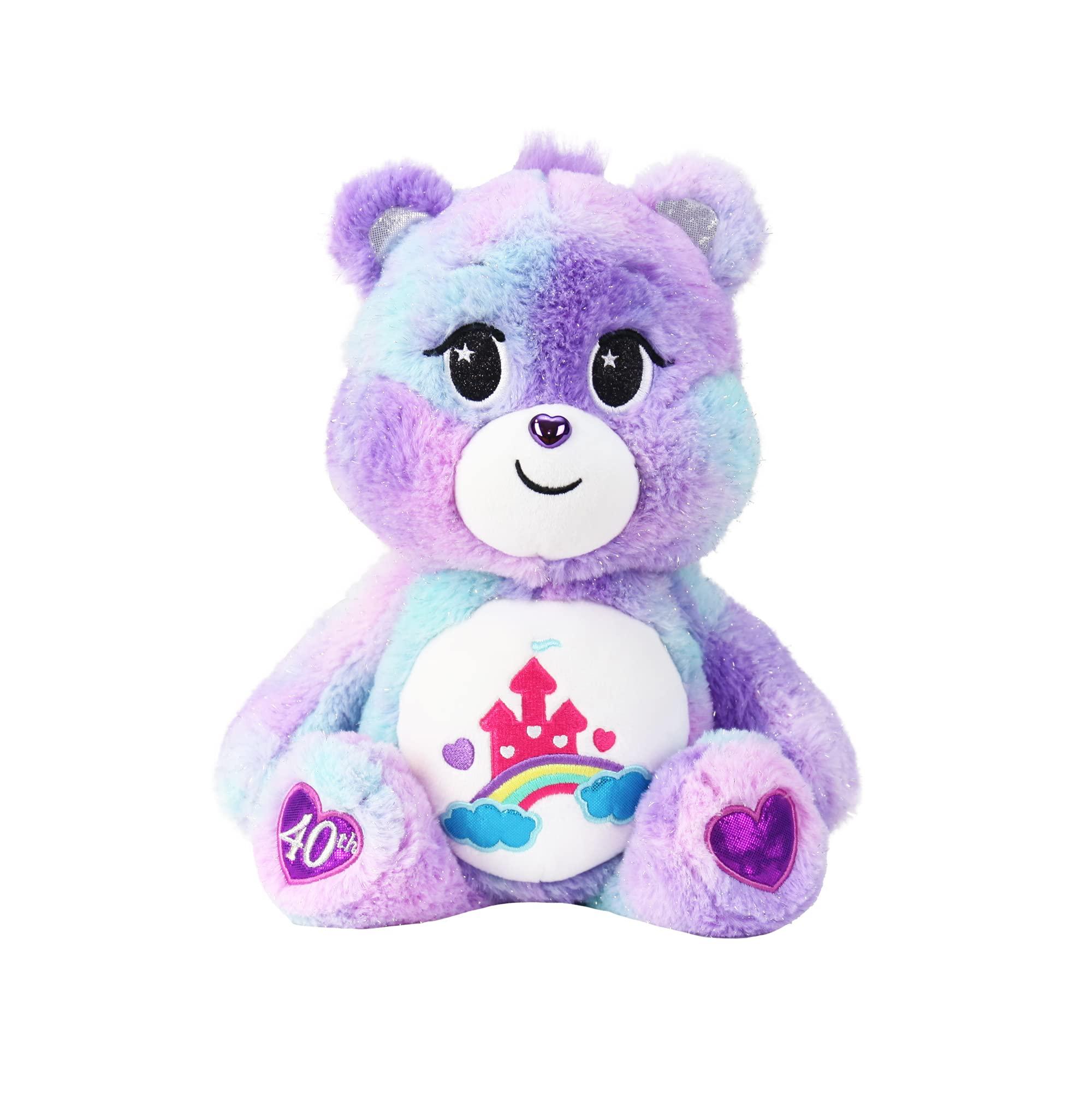 Care Bears Care Bears Care-a-Lot Bear - 40th Anniversary - Purple Plushie for Ages 4+ Stuffed Animal, Super Soft and Cuddly Good for Girls and Boys, Employees, Collectors, Great Valentines Day Gift for Kids