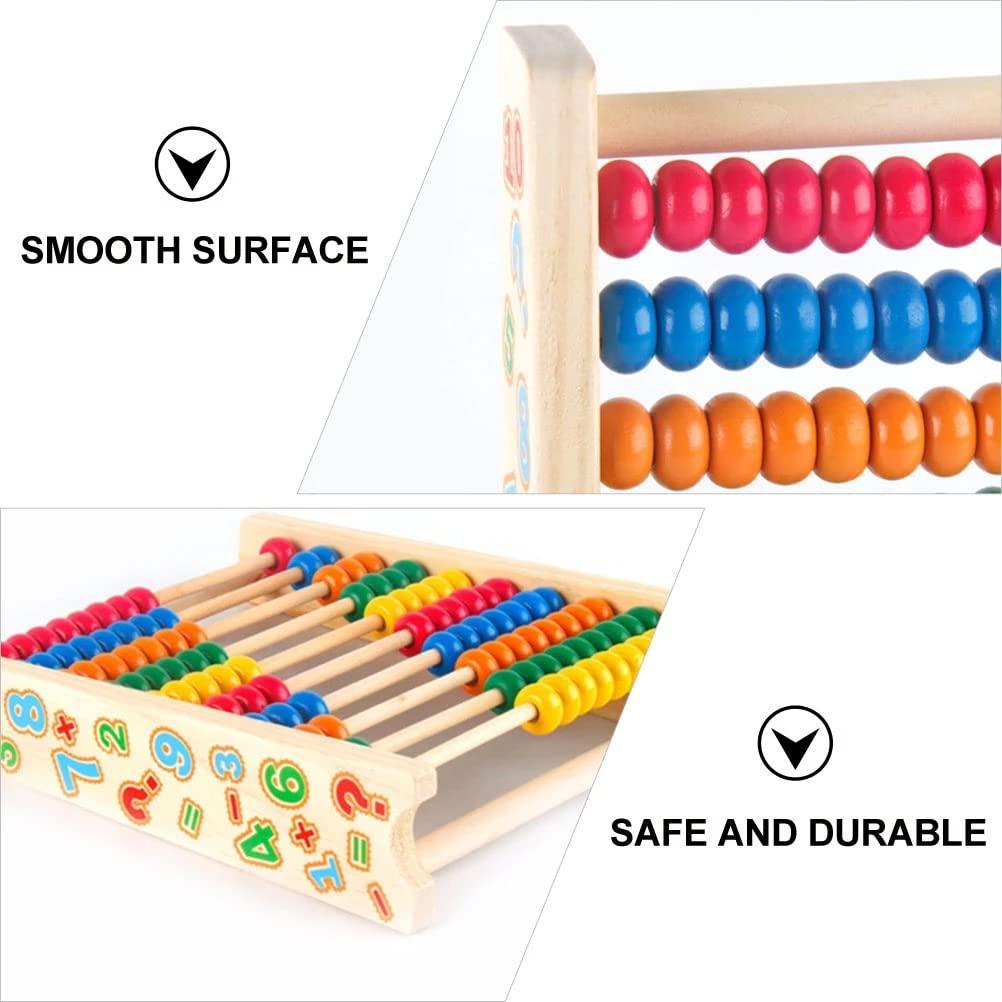 Tvoip Tvoip Wooden Abacus for Kids Math with 100 Beads and 100 Counting Sticks Educational Math Games Preschool Learning Toys Learning Number Abacus for Toddler, Mathematics Toy Beads Game