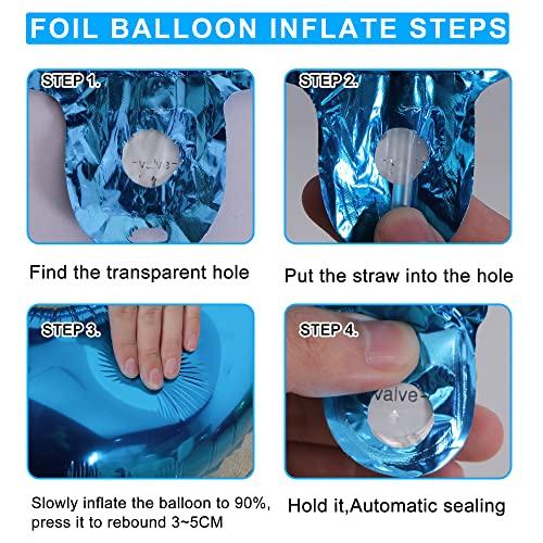 Shikuer Number 100 Balloons 32 inch Digital Balloon Alphabet 100th Birthday Balloons Digit 100 Helium Balloons Big Balloons for Birthday Party Supplies Wedding Bachelorette Bridal Shower, Blue Number 100