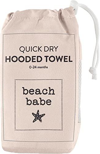 Stephan Baby Stephan Baby Towels with Hoods Quick Dry Baby Beach Towel with Hood and Carrying Bag, 30" Square, Beach Babe