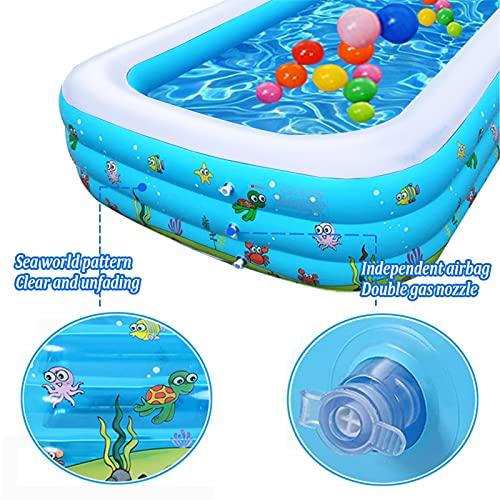 TONGQU TONGQU Paddling Pool for Kids, Rectangle Inflatable Swimming Pool for Kids, Baby Paddling Pool for Garden Backyard Indoor & Outdoor, Easy to Inflate,Ocean,1.1m