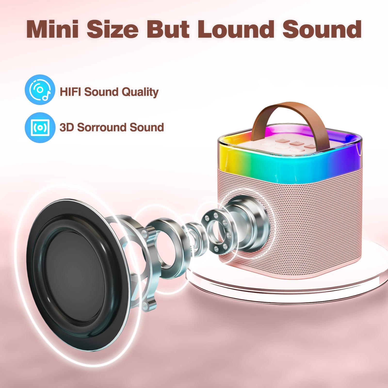 Kingci Kingci Mini Karaoke Machine for Kids, Birthday Gifts for Girls Boys Portable Bluetooth Speaker with Karaoke Microphone Wireless, Kids Toys 4 5 6 7 8 9 10 12+ Year Old Birthday Home Party Gift