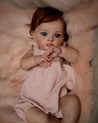 Pinky Reborn Pinky Reborn Baby Dolls 23 Inch Silicone Baby Doll LifelikeToddler Dolls That Look Real Reborn Doll Toy Gift for Collection & Kids Age 3+