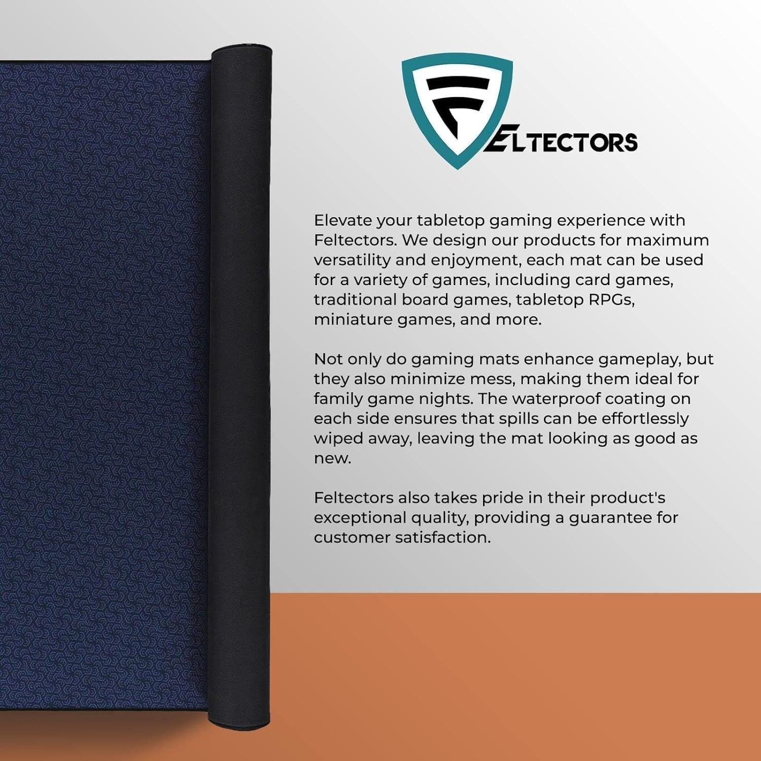 Feltectors Feltectors Board Game Playmat | 36 x 48 in. Blue Table Topper Playmat Cover for Gaming Mahjong Top Black RPG, Dice Games | Neoprene Table Mat Water Resistant with Carry Storage Case 3 x 4 ft.