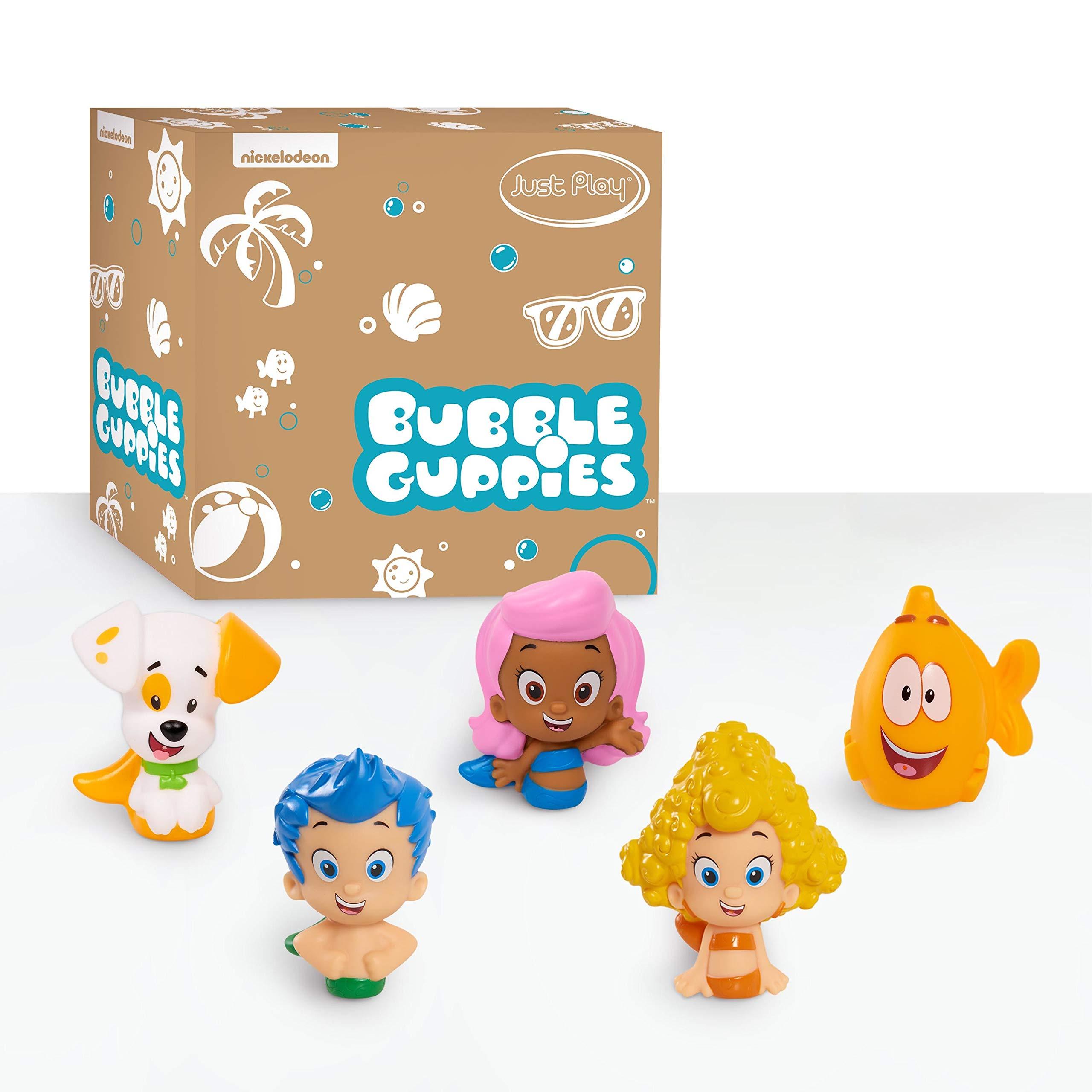 Just Play Bubble Guppies 5-Piece Bath Toy Play Set, Includes Gil, Molly, Deema, Mr. Grouper, and Bubble Puppy