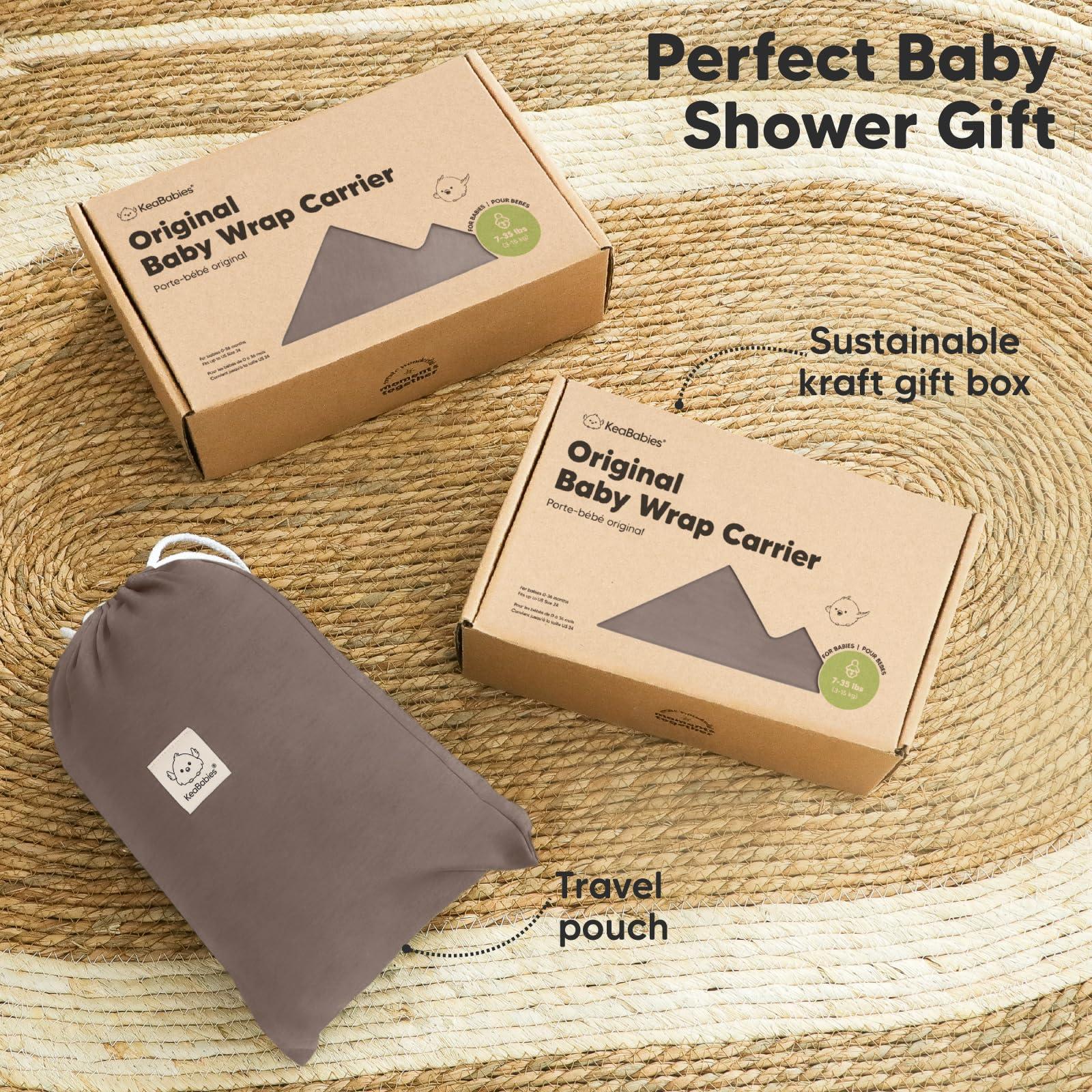 KeaBabies KeaBabies Baby Wrap Carrier - All in 1 Original Baby Carrier Newborn to Toddler Sling, Easy to Wear, Hands Free Bonding, Lightweight, Breathable Infant Wraps (Copper Gray)