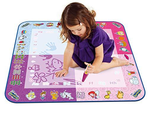 AquaDoodle TOMY Aquadoodle Classic Large Water Doodle Mat, Official No Mess Colouring & Drawing Game, Suitable for Toddlers and Children - Boys & Girls 18 Months, 2, 3, 4+ Year Olds, Pink