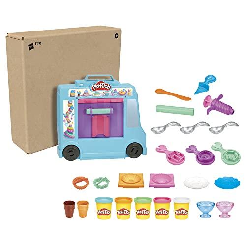 Play-Doh Play-Doh Kitchen Creations Ice Cream Truck Toy Playset for Kids, 20 Play Kitchen Accessories, 5 Colors, Preschool Toys for 3 Year Old Girls and Boys and Up
