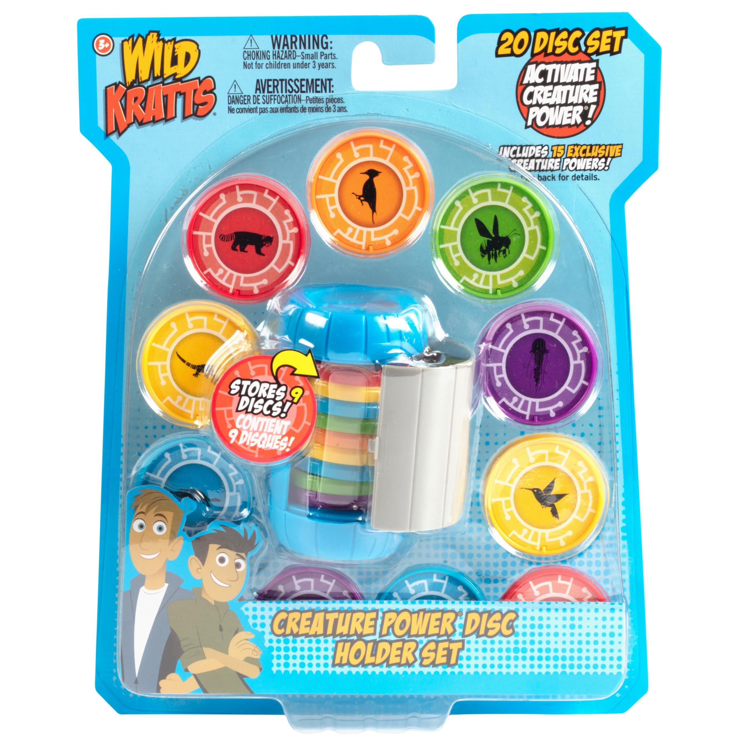 Wild Kratts Wild Kratts Martin Kratt Creature Power Disc Holder Set with 20 Discs - Officially Licensed - Figure Toy for Pretend & Dress Up Play - Includes 15 Exclusive Collectables - Great Gift for Kids