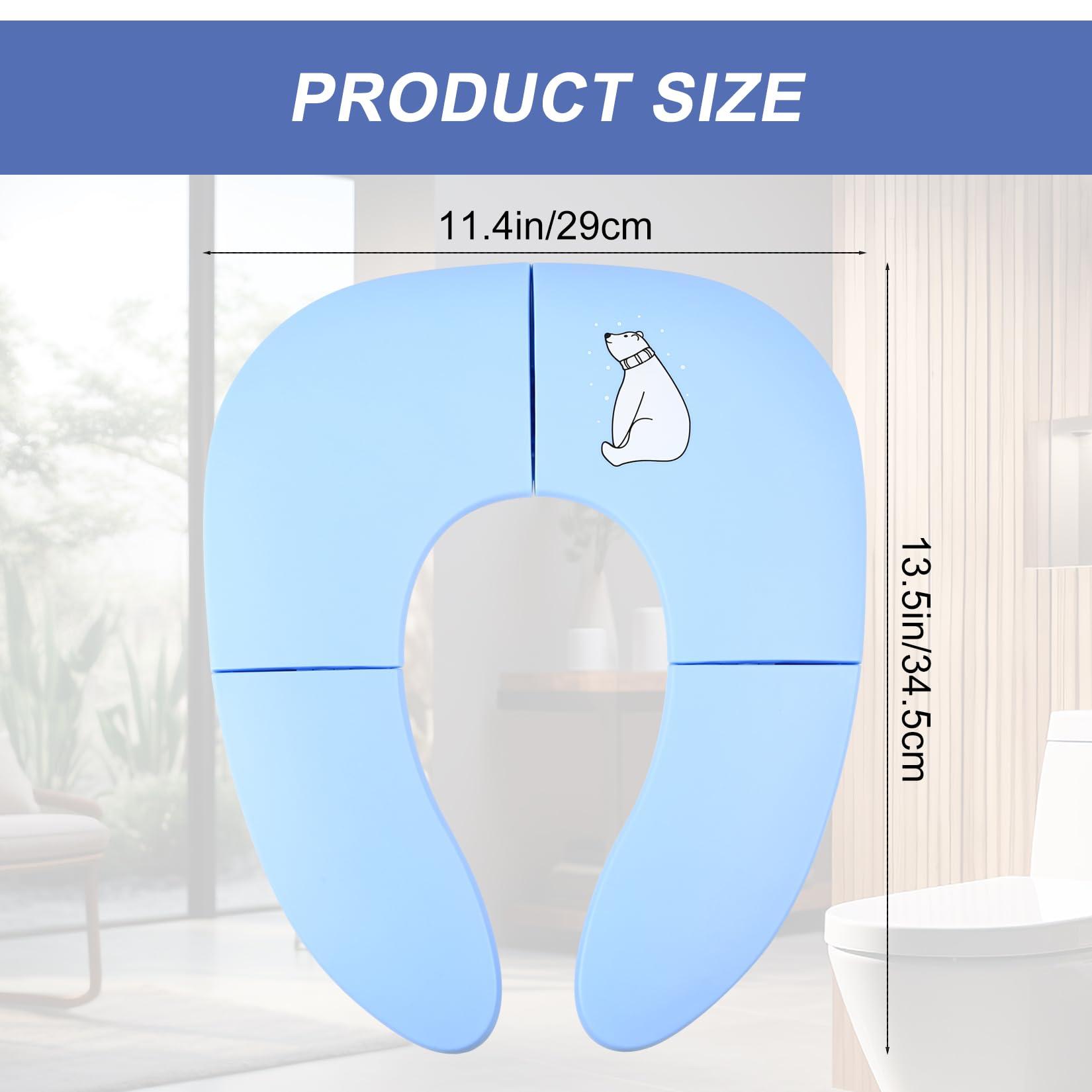 Fulushouxi Foldable Potty Seat for Toddler, Travel Potty Seat for Toddler, Foldable Toddler Toilet Seats, Travel Toilet Seat for Toddlers, Non Slip Suction Cups Portable Potty Training Seat for Kids Boys Girls