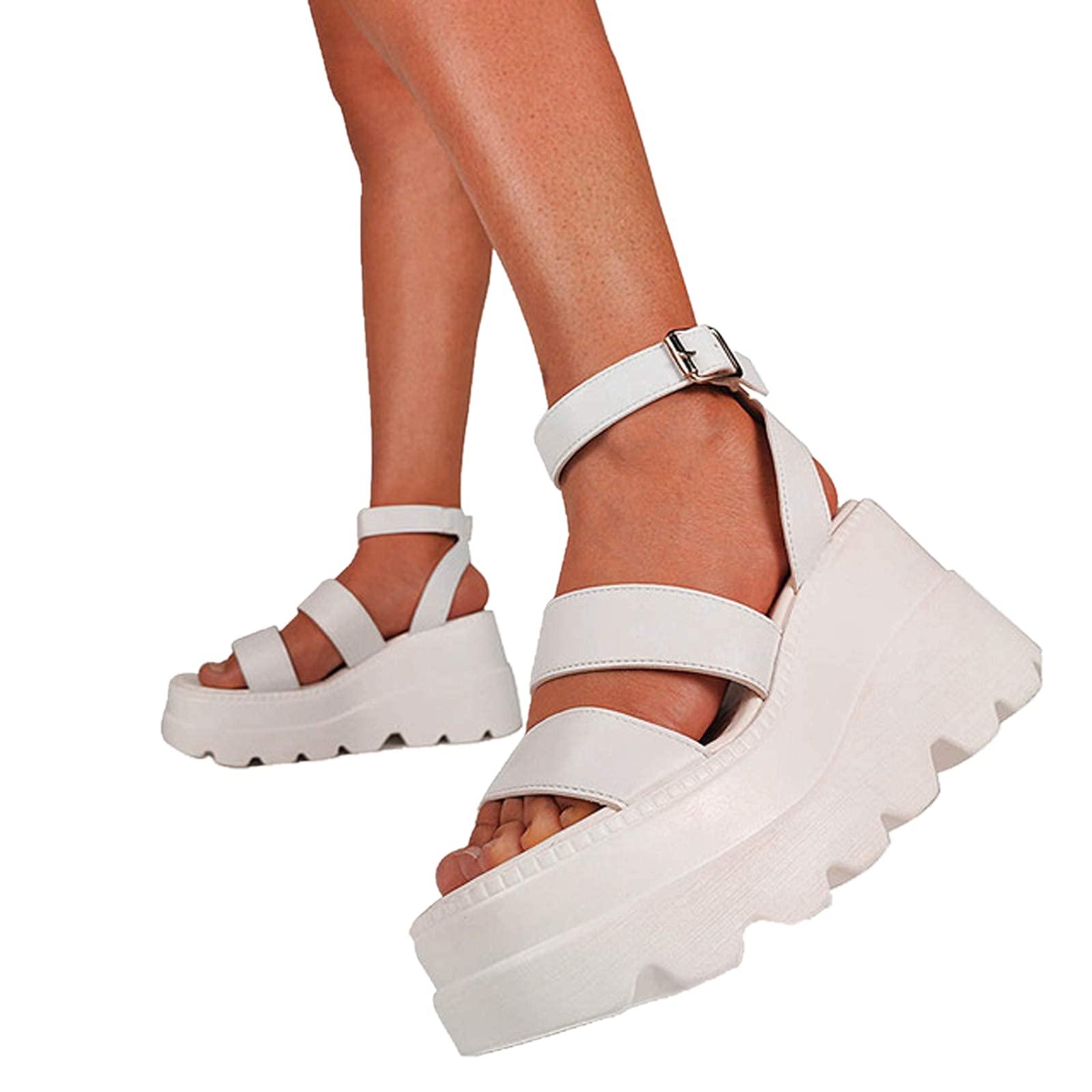 ZBYY ZBYY Platform Sandals for Women,Comfortable Open Toe Ankle Strap Wedges Sandals Summer Outdoor Walking Sandals