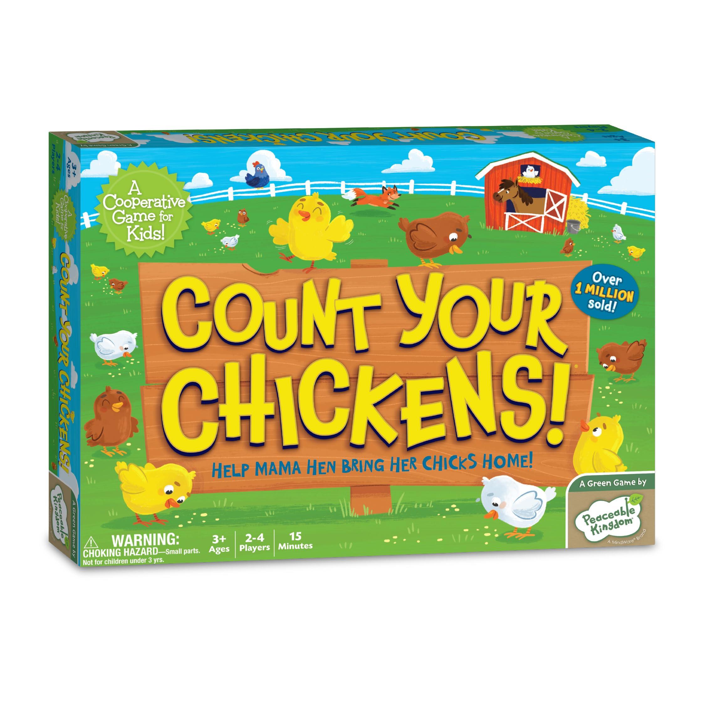 Peaceable Kingdom Peaceable Kingdom Count Your Chickens Award Winning Cooperative Counting Game for 2 to 4 Kids Ages 3+