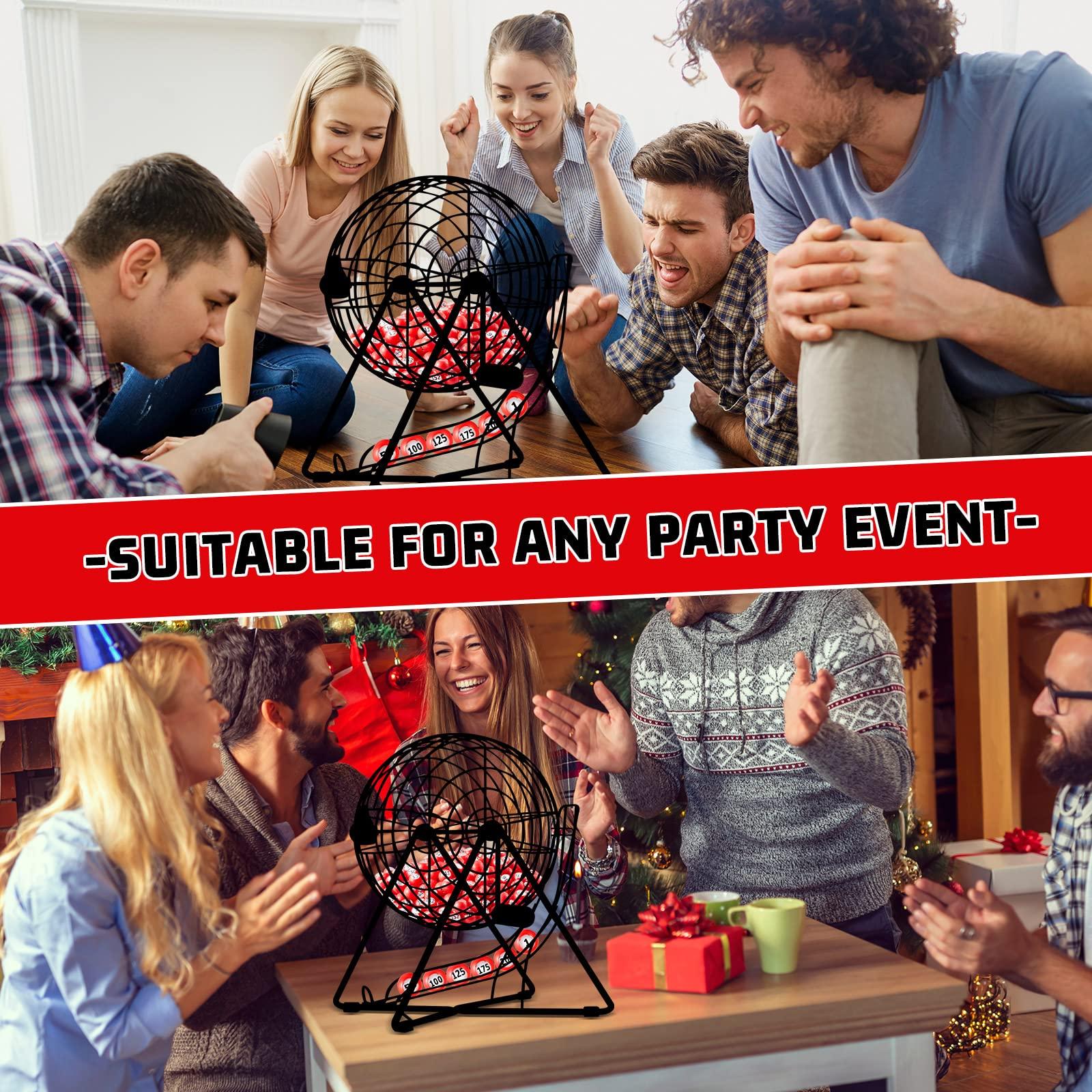 Liliful Liliful 200-Piece Raffle Bingo Ball Set - Numbered 1-200 with Easy Read Window, Mini Plastic Balls for Game Night, Lottery, and Large Group Activities, Red