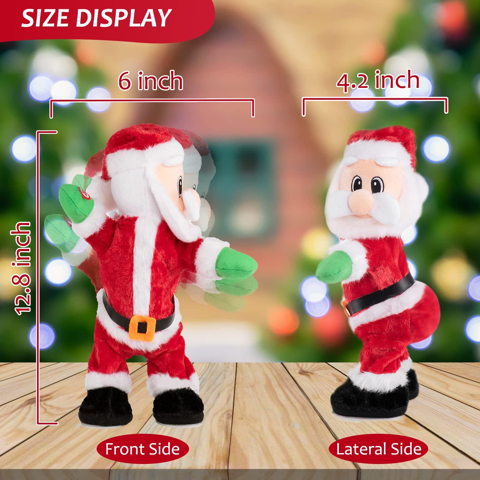 Gfilay Gfilay Twerking Santa Claus - Dancing Electric Christmas Stuffed Plush Doll Singing English Song Xmas Santa Toys for Kids