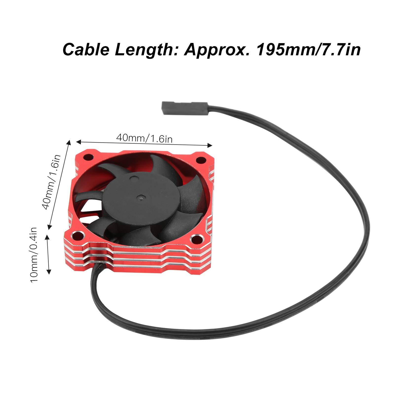 Gavigain Gavigain RC Cooling Fan, 40mm Motor Cooling Fan for RC Cars 16000RPM Brushless ESC Alluminum Motor Cooling Fan High Speed RC Cooling Fan for RC Vehicles (Red)