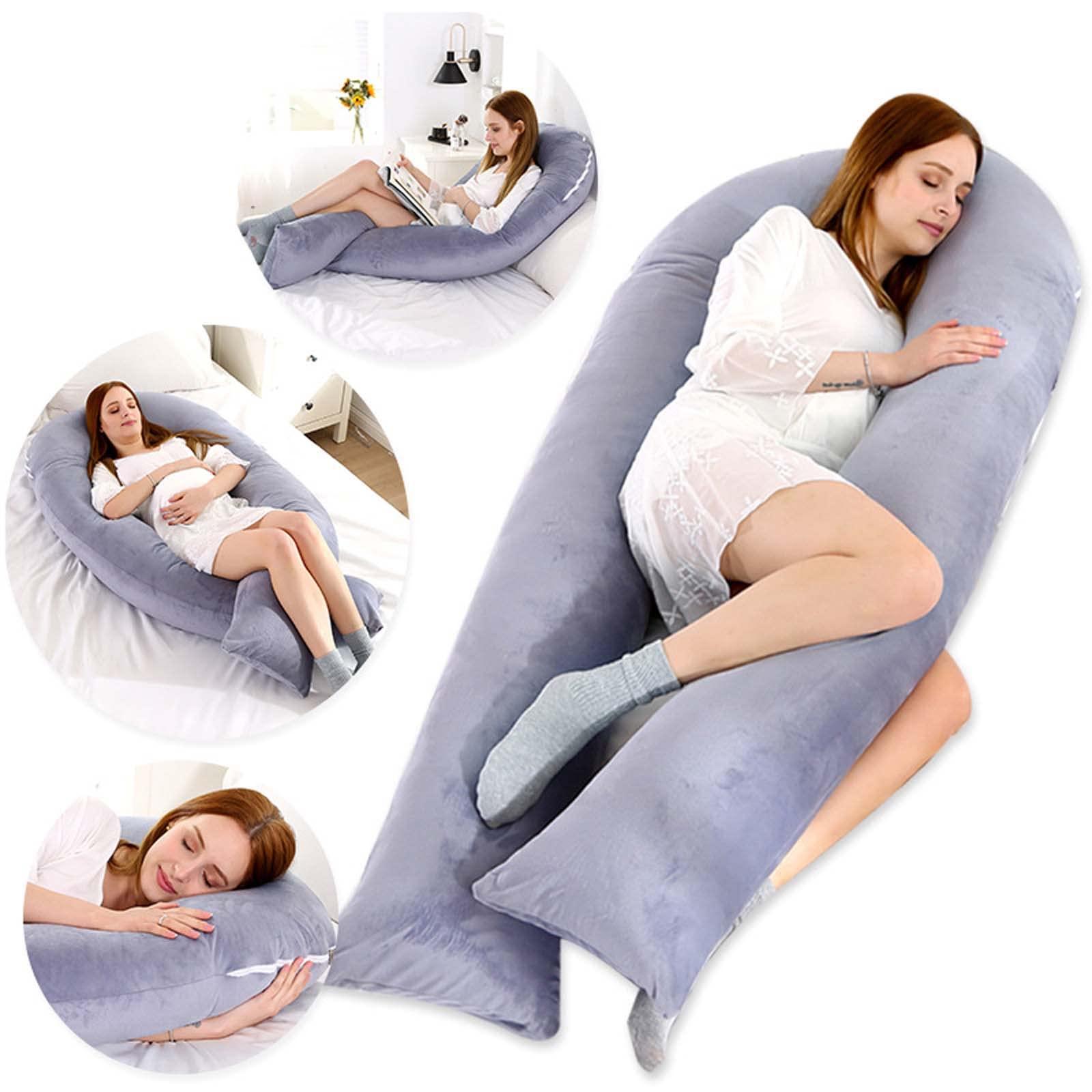ghghnrtgefrgnhnxdf U Shaped Pregnancy Pillow, Maternity Pillows for Sleeping Full Body Pillow for Back, Legs and Belly Support, with Zipper Removable Cover, Gray