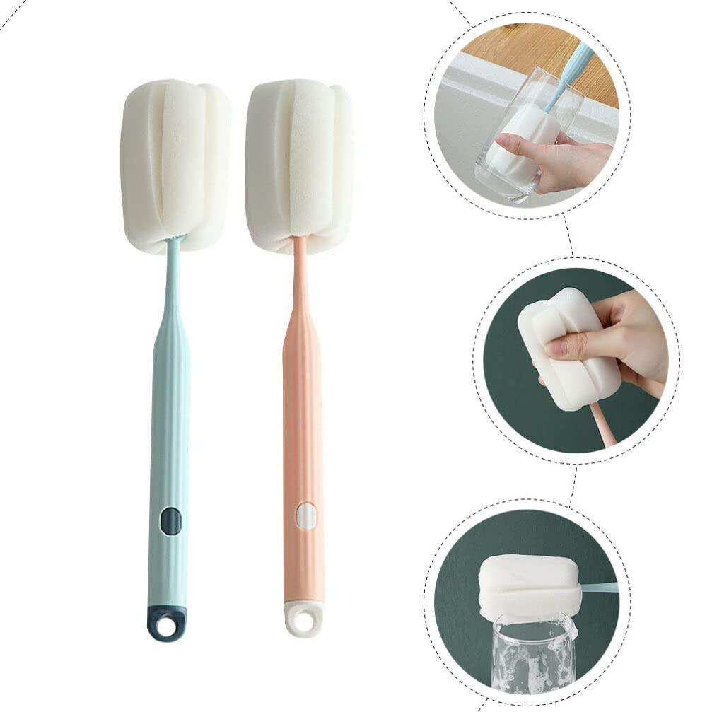 Healifty 2pcs Bottle Cleaning Brush Cup Cleaning Brush Milk Bottle Cleaner Household Bottle Brush Portable Cup Cleaner Bottle Washing Supplies Water Bottle Cleaner Baby Bottle Cleaner