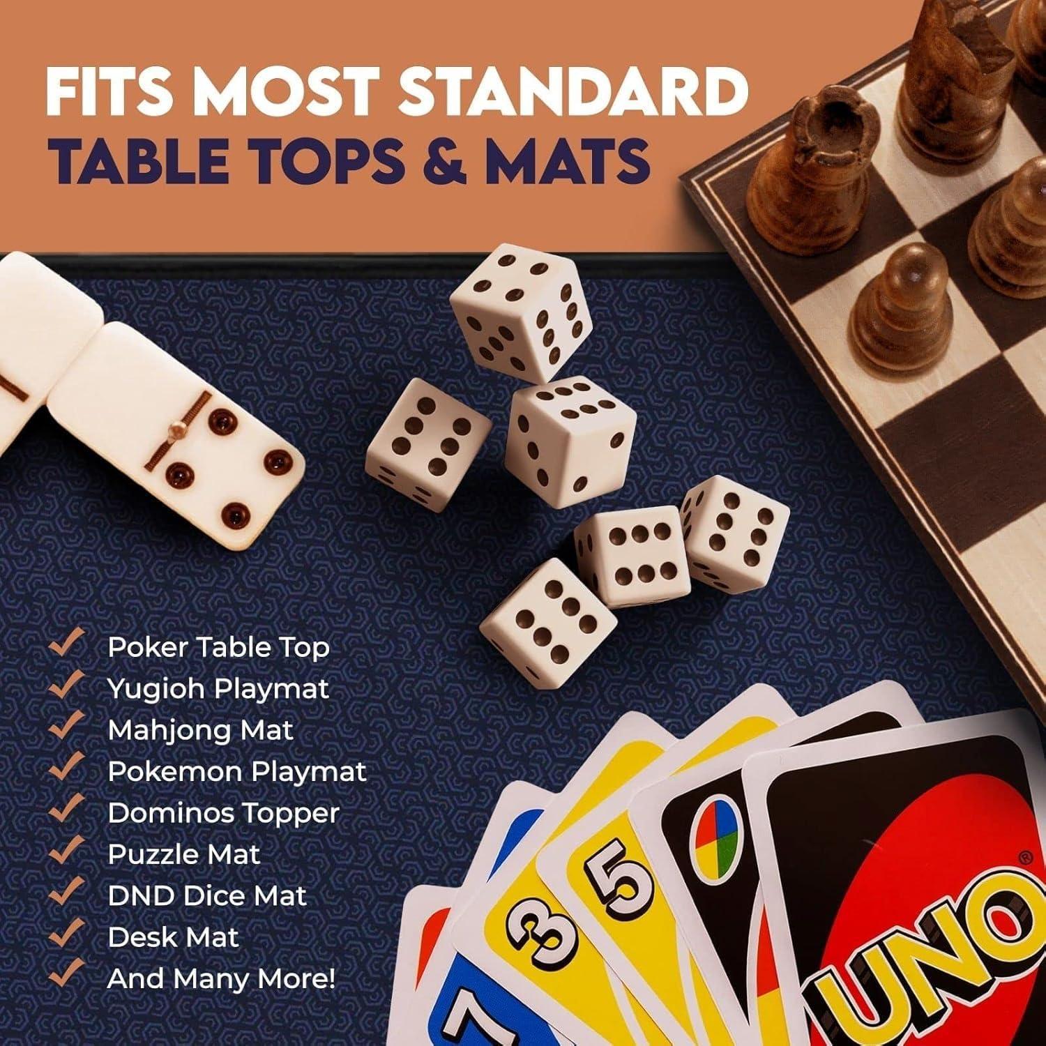 Feltectors Feltectors Board Game Playmat | 36 x 48 in. Blue Table Topper Playmat Cover for Gaming Mahjong Top Black RPG, Dice Games | Neoprene Table Mat Water Resistant with Carry Storage Case 3 x 4 ft.