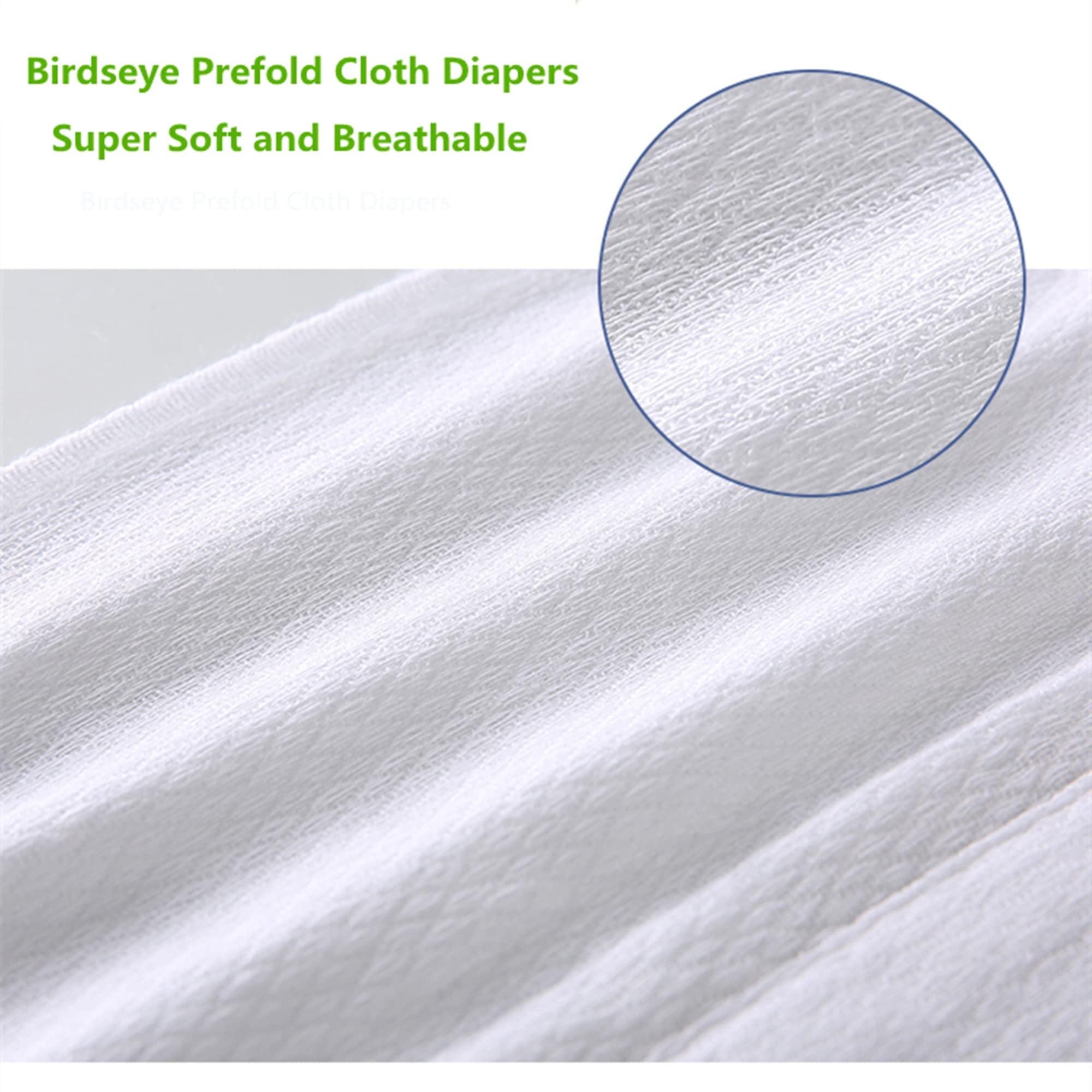Fasoar Prefold Cloth Diapers, Fasoar 3 Ply Baby Washable Cotton Diapers Covers for Babies to Toddlers Multi-Use (10-35 lbs) Count(12)