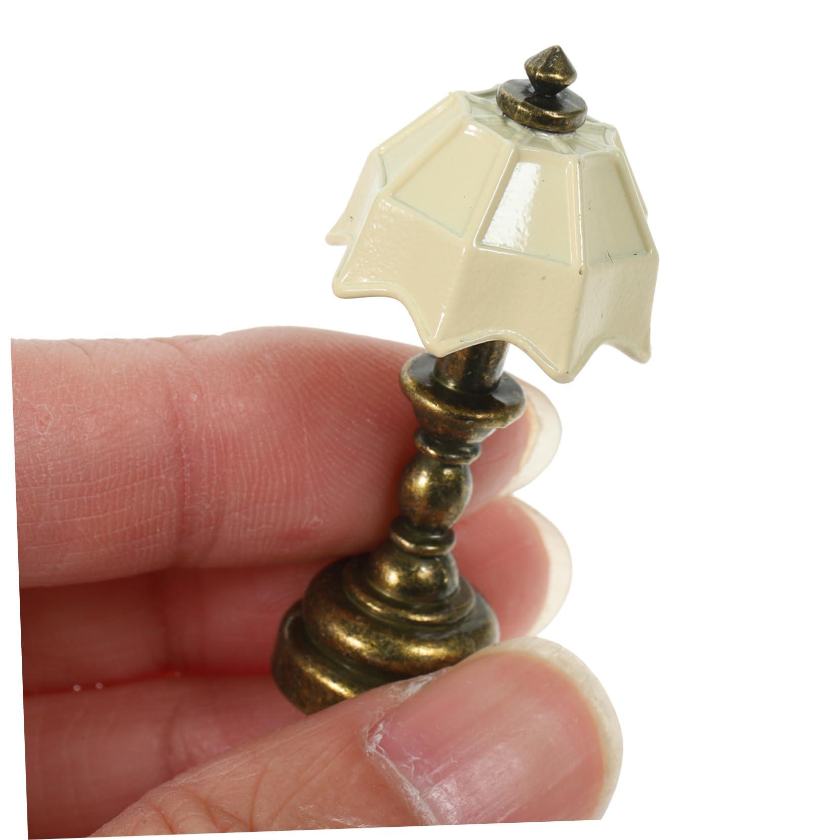 Tofficu 4pcs Mini Light Model Miniature Lamp Model Mini House Table Lamp Bedside Light Miniature Mini Lamp Miniature Furniture Model Micro Landscape Model Mini Bedside Light Creative Lamp
