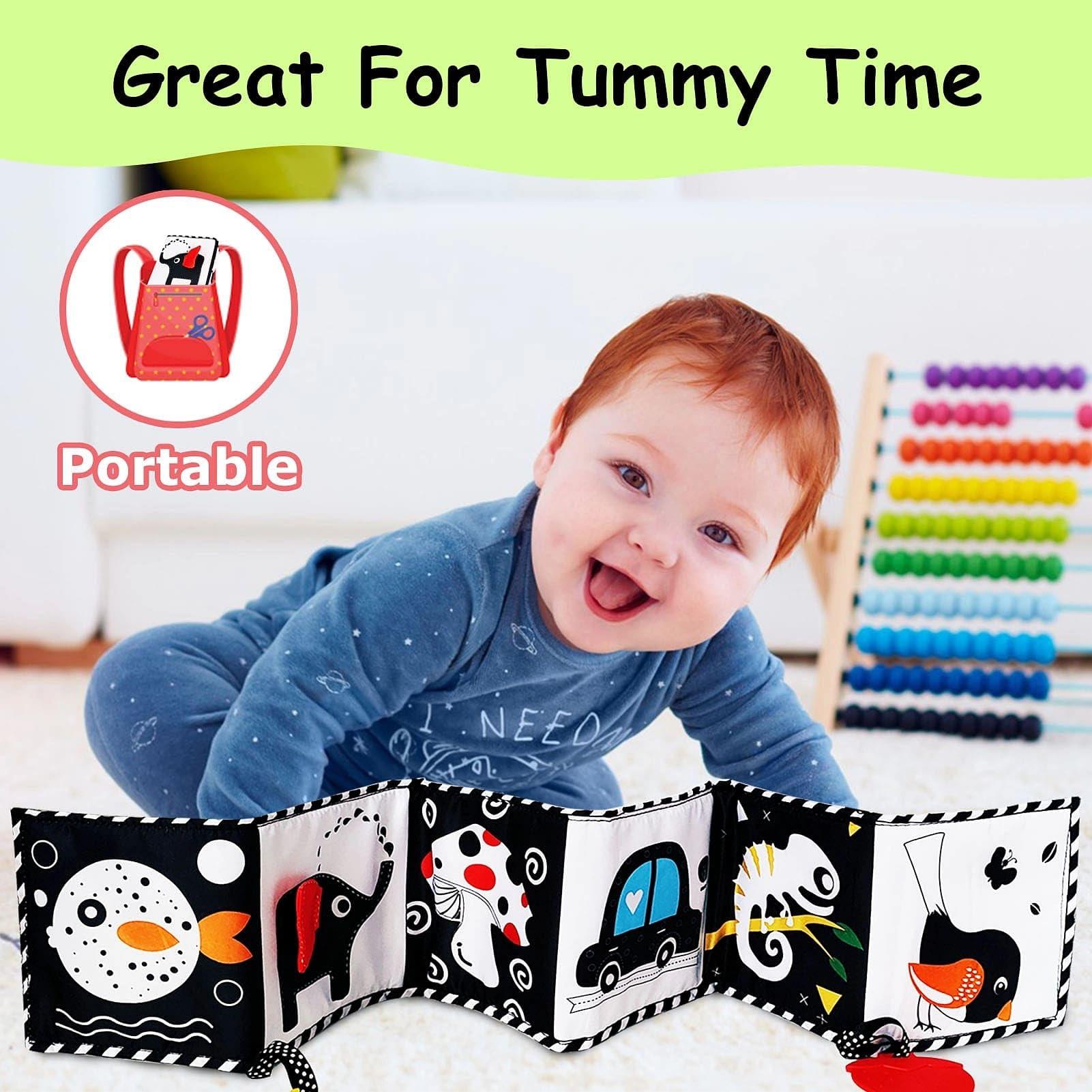 AGMJFN Black and White Baby Toys - High Contrast Baby Toys for Newborn Infant Montessori Sensory Toys 0-3 Months developmental toys Tummy Time Toys 6 7 8 9 10 11 12 month old baby must haves baby gifts