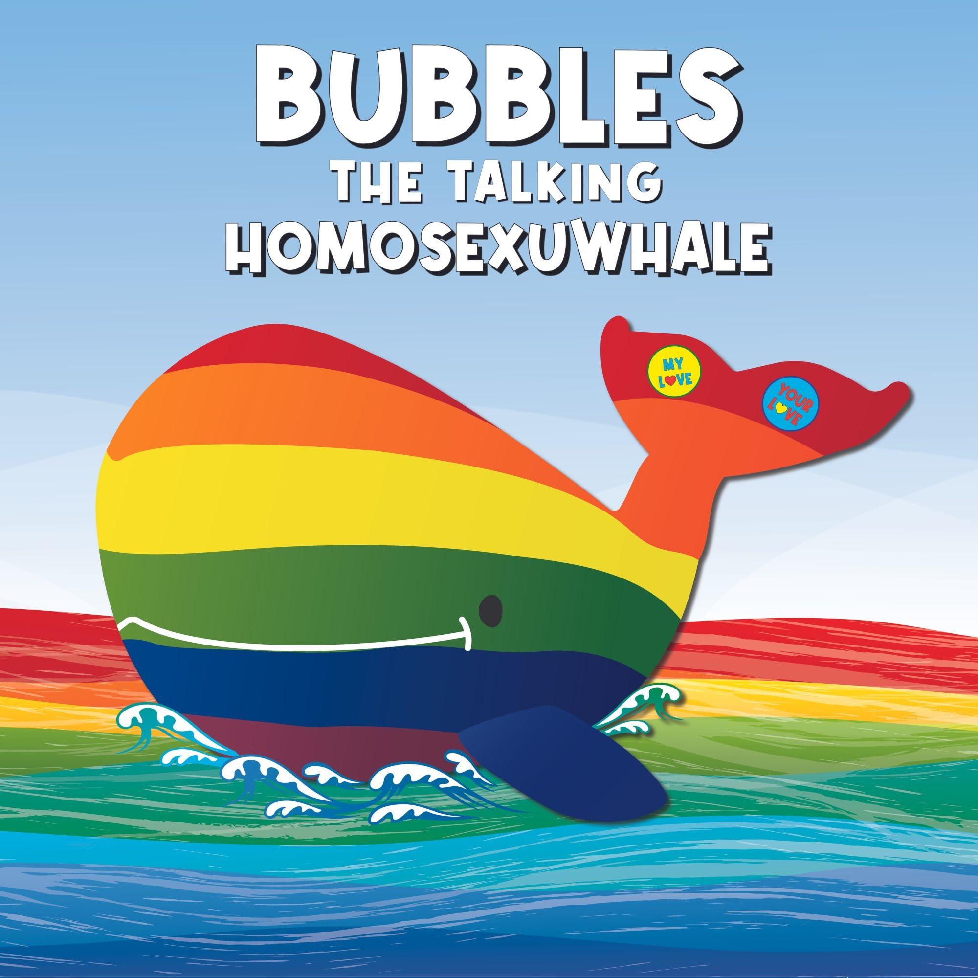 Attatoy Attatoy Bubbles The Homosexuwhale Talking Plush; Stuffed Whale Interactive Gay Pride Toy