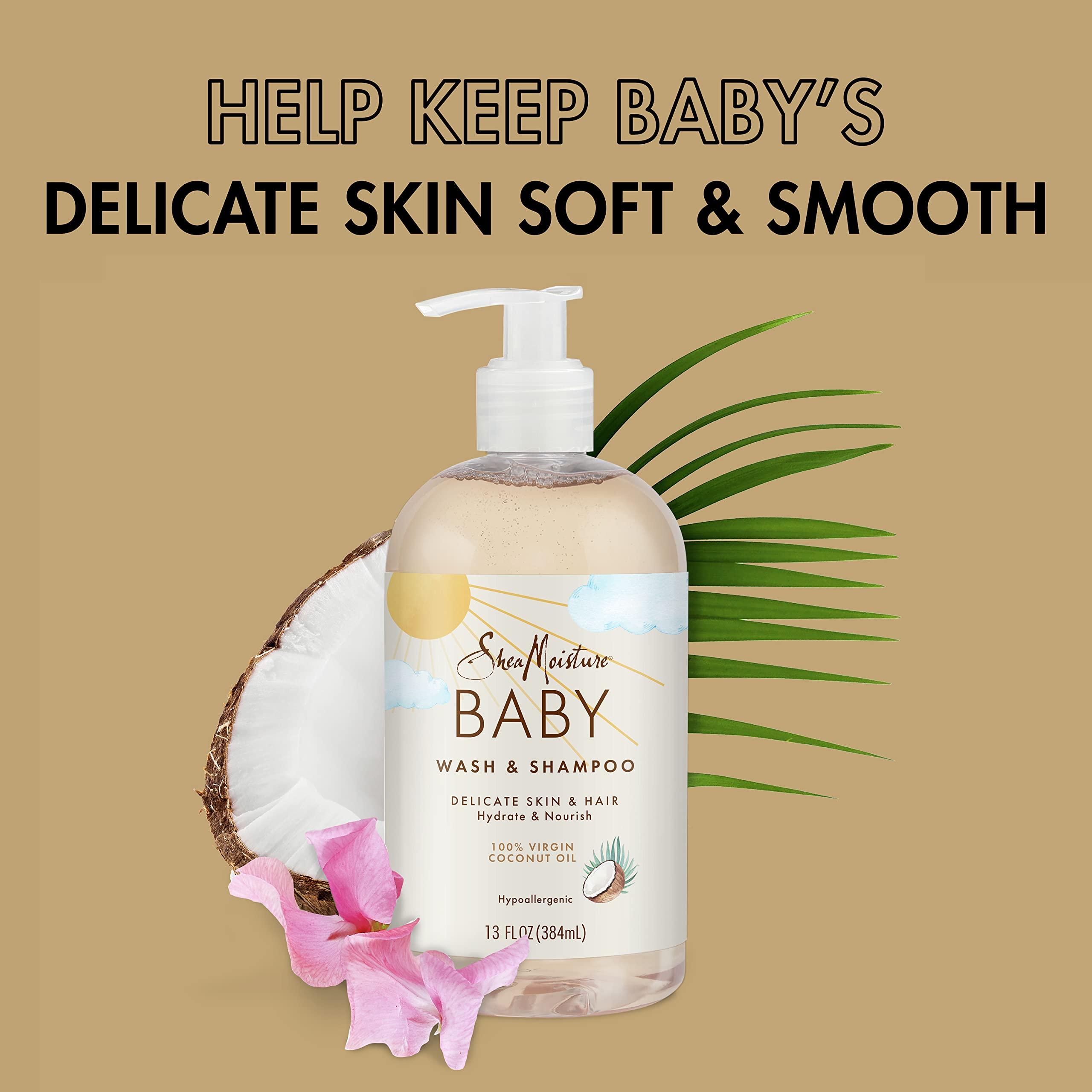 SheaMoisture SheaMoisture Baby Wash and Shampoo 100% Virgin Coconut Oil for Baby Skin Cruelty Free Skin Care 13 oz