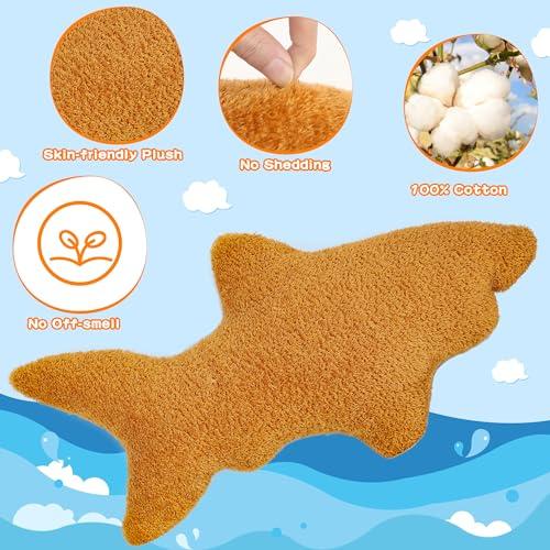 NEWYANG NEWYANG Shark Chicken Nugget Plush, 23 Inch Stuffed Shark Animal Plush Toy, Super Soft Chicken Nuggets Pillow for Boys and Girls Room Decoration (Shark)
