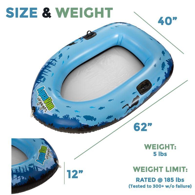 Sieco Design Sieco Design AQUAVUE Voyager, Clear Bottom Inflatable Raft, for Kids and Adults