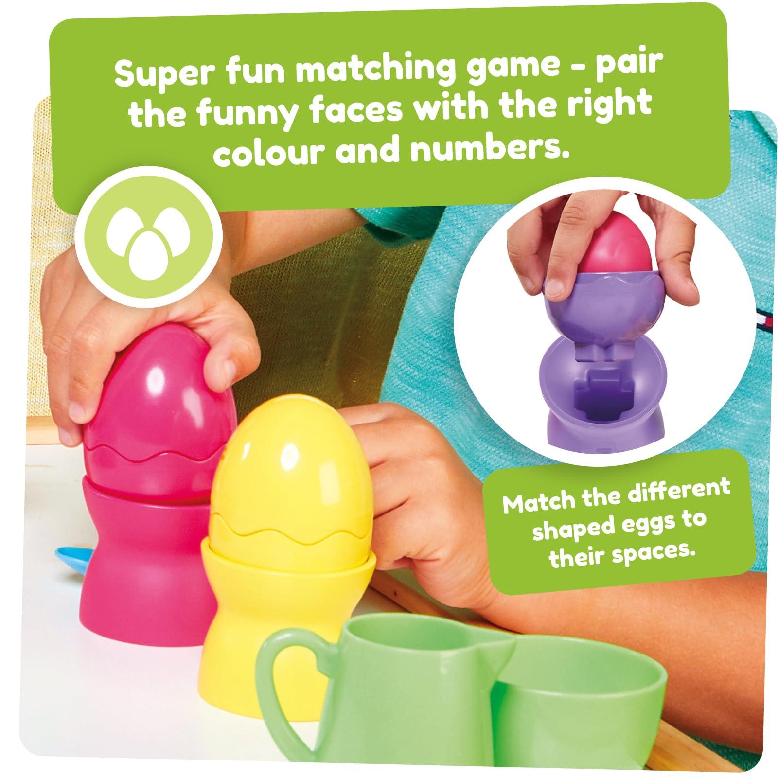 Toomies Toomies Tomy Hide and Squeak Egg Stackers Baby Toy - Stacking Egg Cups with 3 Squeak and 3 Rattle Eggs - Shape Sorter Toddler Toys - Engaging Baby Sensory Toys - Baby Toys 6 Months Plus to 36 Months
