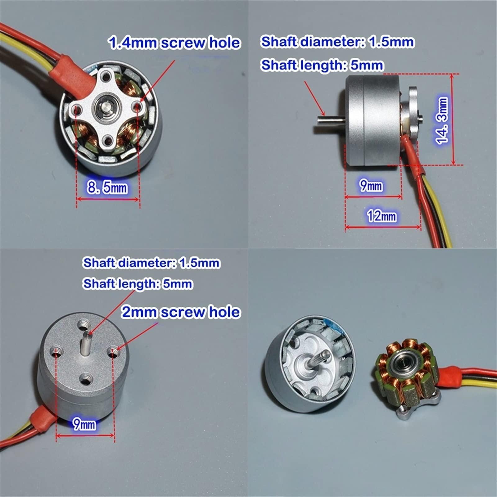 MaikOn small electric motor, Mini motor,Motor Micro High Speed BLDC Motor, 1S-2S ESC 4300KV 6A-12A, Mini 1104 Brushless Motor, RC Drone Airplane, FPV Indoor Traversing Airplane Mini Precision (Speed(RPM) : 2