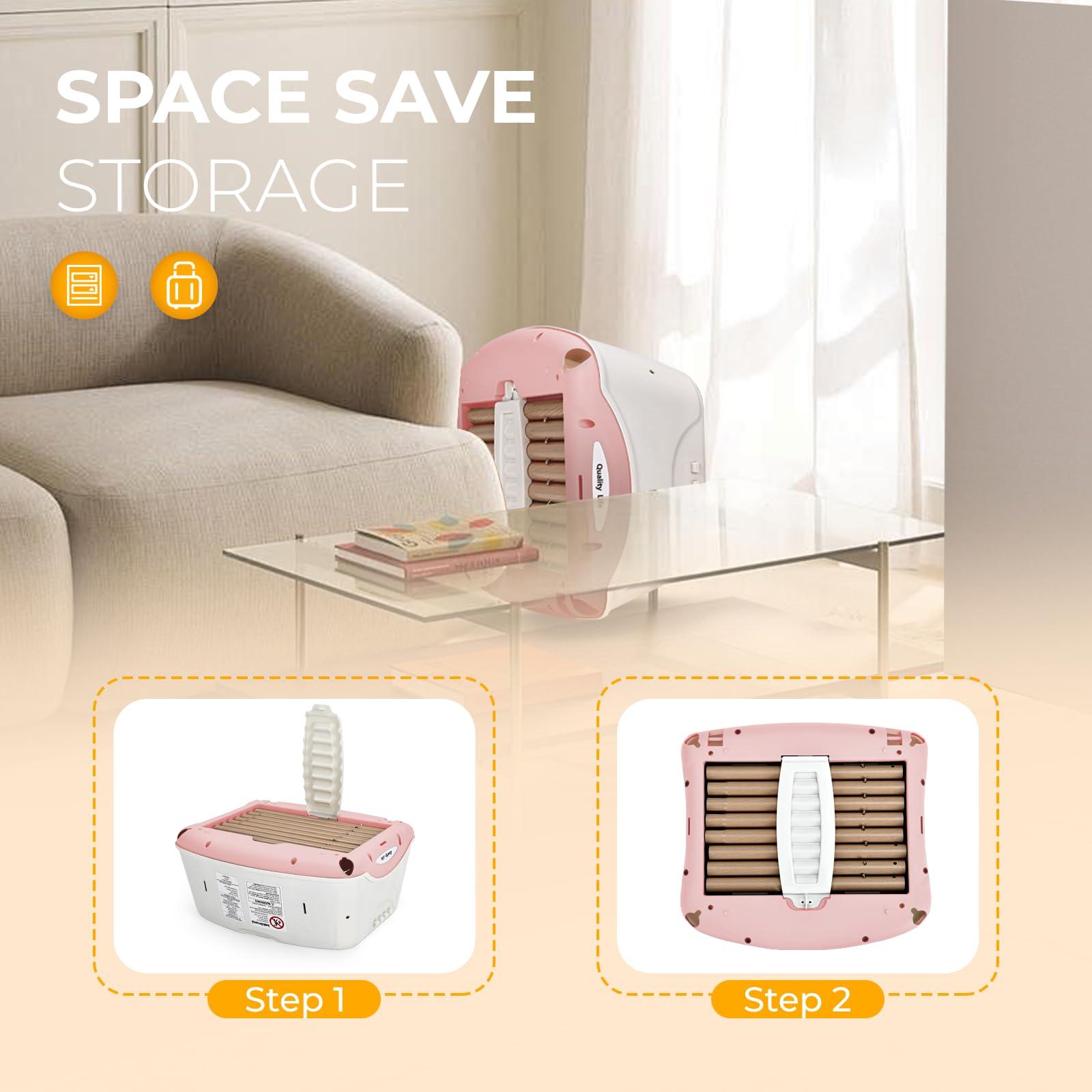 babimoni babimoni 3 in 1 High Chairs for Babies and Toddlers, Convertible High Chair, High Chair with Foot Rest and Double Tray, Easy to Clean, Compact and Versatile, Perfect for Growing Kids, Pink