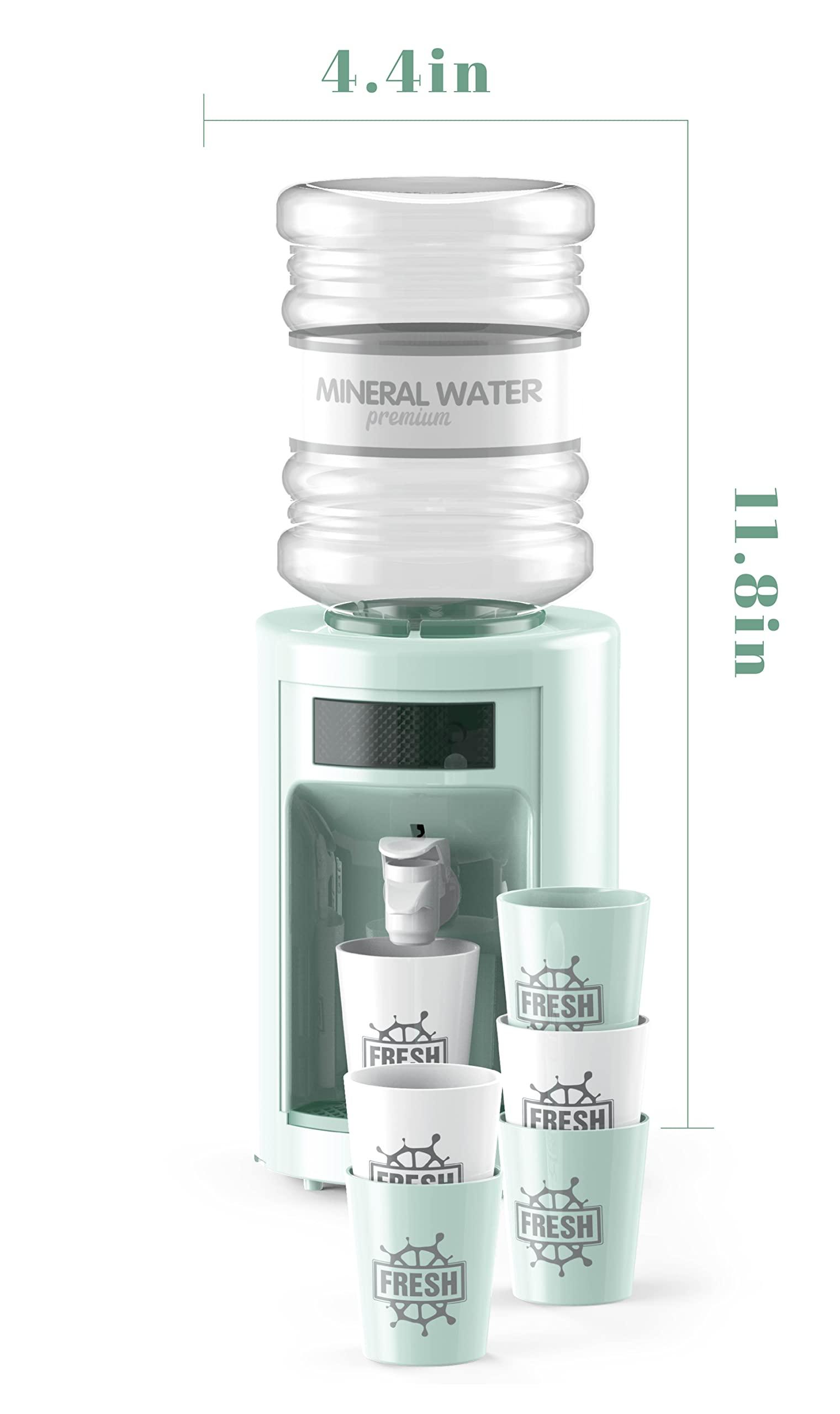 BRIGPICIOUS BRIGPICIOUS Mini Water Cooler Dispenser Toy,Small Desk Top Cute Water Dispenser for Bedroom,Toy Drink Machine Kawaii Water Dispenser for Boys Dollhouse Play Set Ages3+Blue