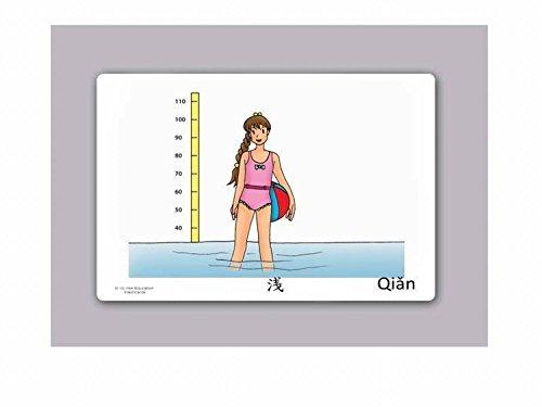 Yo-Yee Flashcards Adjectives Flashcards in Chinese Language - Set 3 - Flash Cards with Matching Bingo Game for Toddlers, Kids, Children and Adults to Learn Mandarin